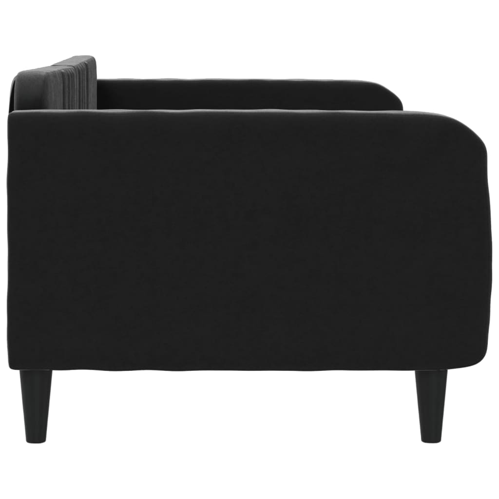 Day Bed without Mattress Black 90x190 cm Velvet