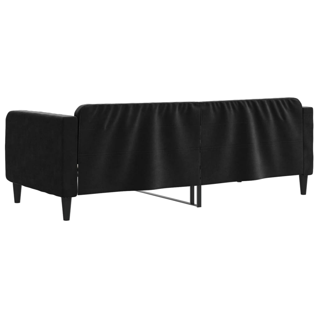 Day Bed without Mattress Black 90x190 cm Velvet