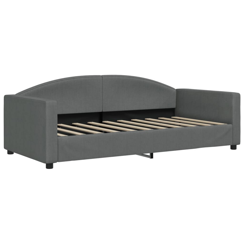 Day Bed without Mattress Dark Grey 90x190 cm Fabric