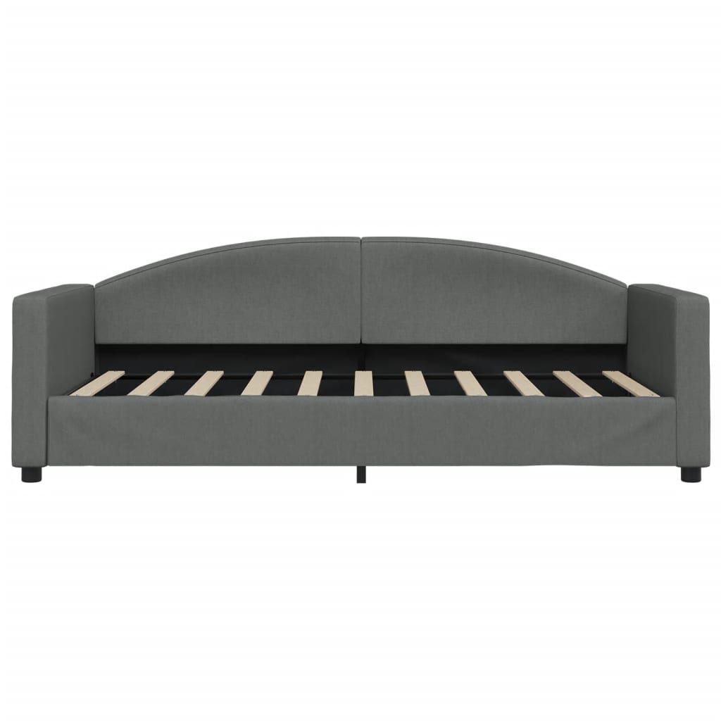Day Bed without Mattress Dark Grey 90x190 cm Fabric