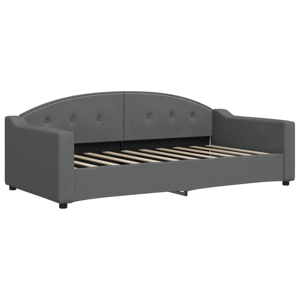 Day Bed without Mattress Dark Grey 90x190 cm Fabric