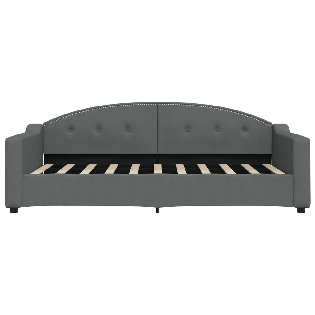 Day Bed without Mattress Dark Grey 90x190 cm Fabric