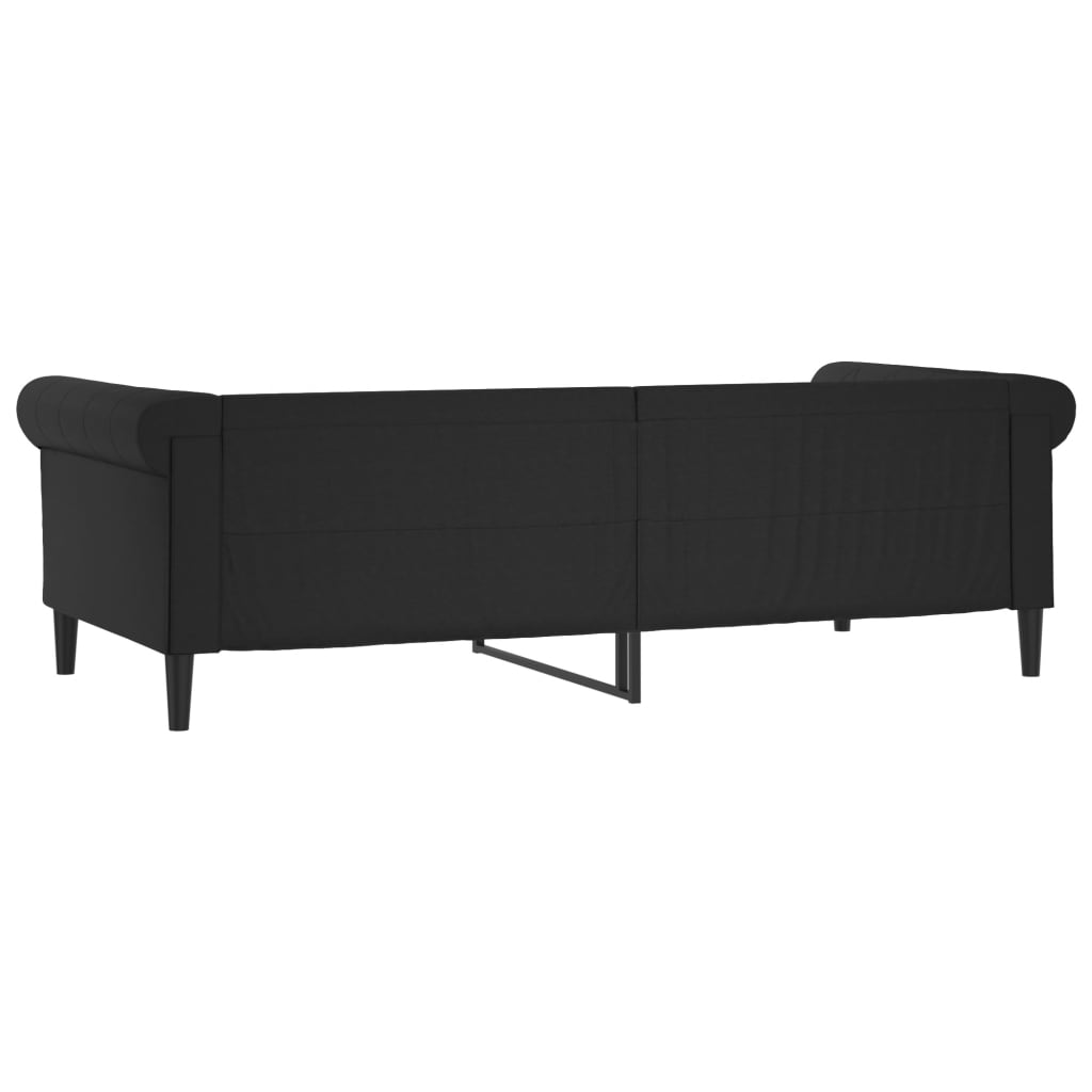 Day Bed without Mattress Black 90x190 cm Faux Leather