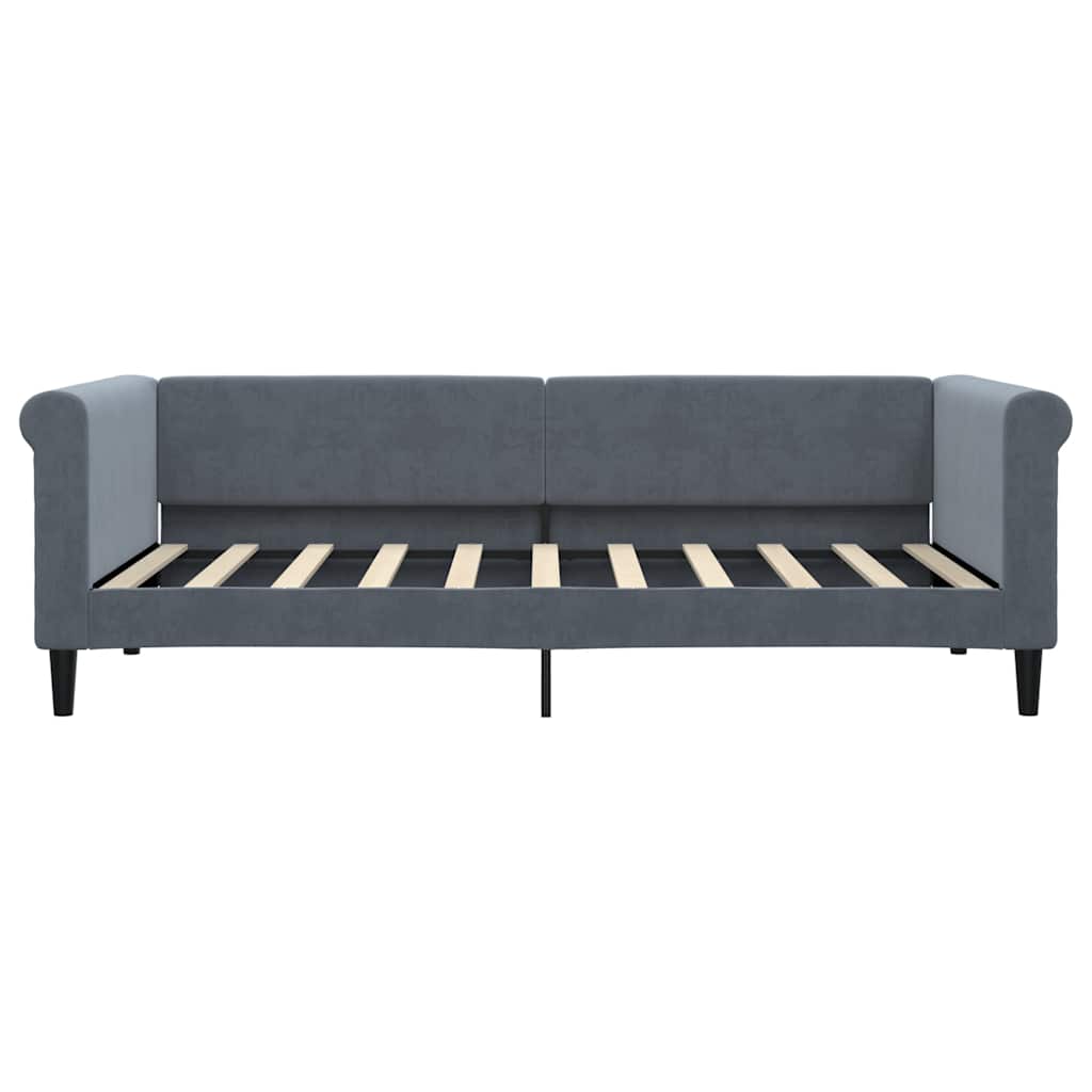 Day Bed without Mattress Dark Grey 90x190 cm Velvet