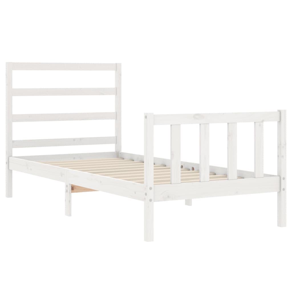 Bed Frame without Mattress White 90x190 cm Solid Wood Pine