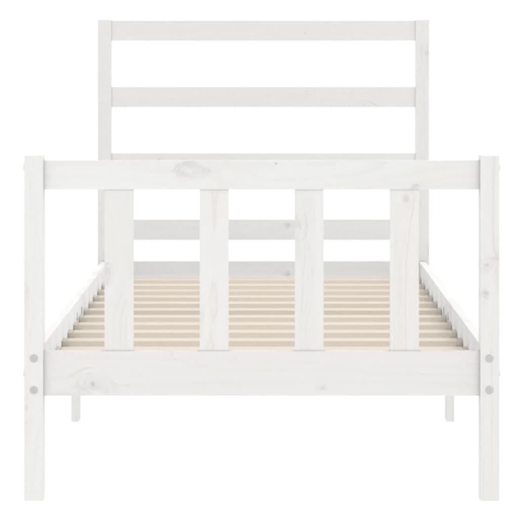 Bed Frame without Mattress White 90x190 cm Solid Wood Pine