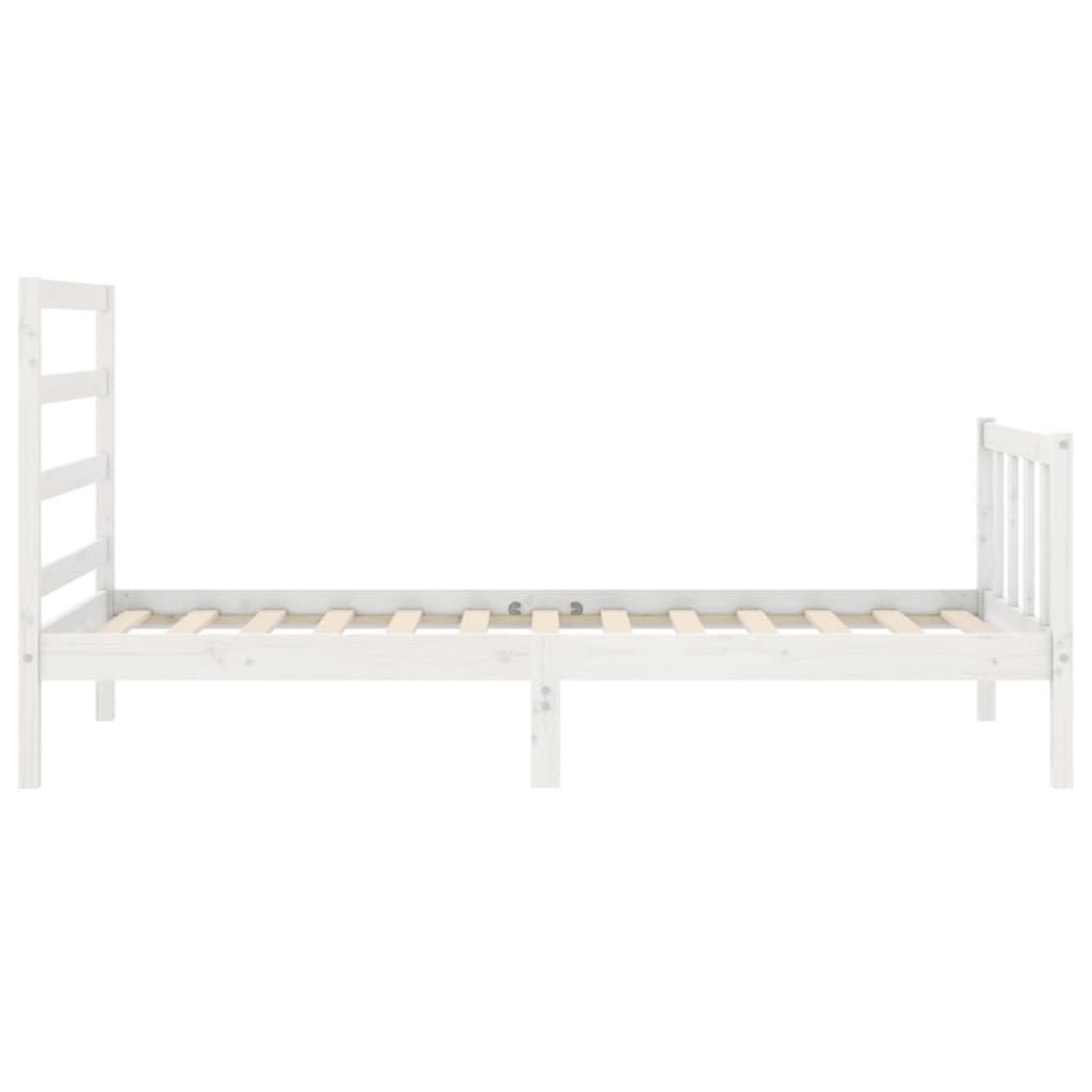 Bed Frame without Mattress White 90x190 cm Solid Wood Pine