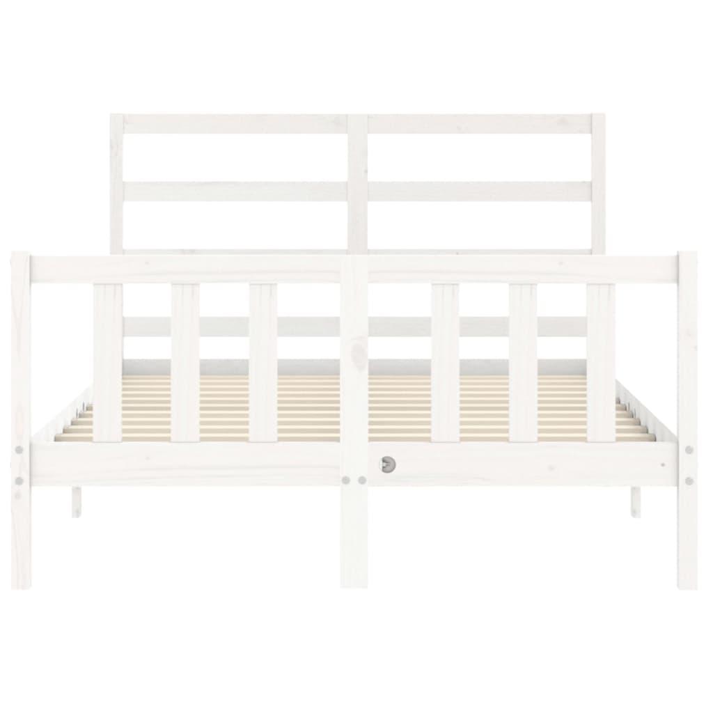 Bed Frame without Mattress White 135x190 cm Solid Wood Pine