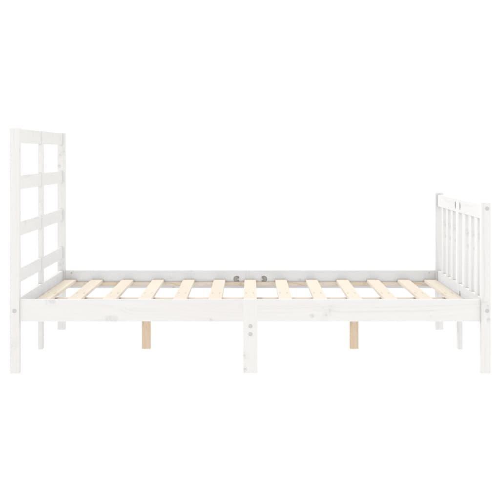 Bed Frame without Mattress White 135x190 cm Solid Wood Pine