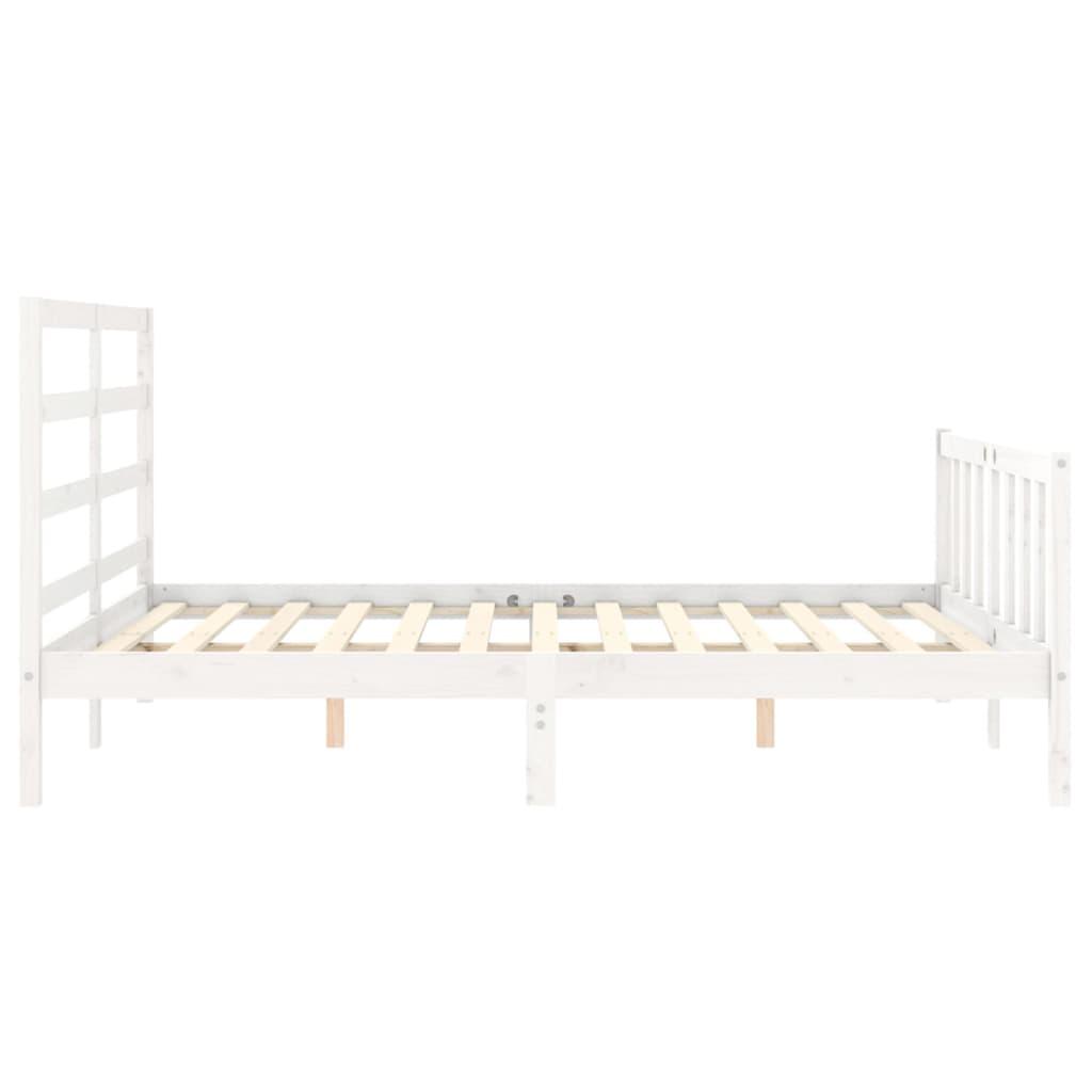 Bed Frame without Mattress White 150x200 cm Solid Wood Pine