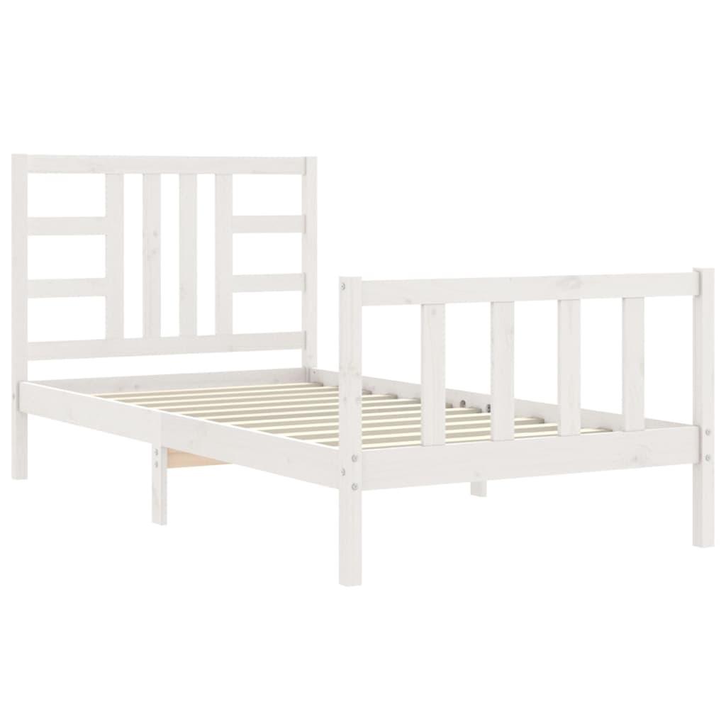 Bed Frame without Mattress White 90x190 cm Solid Wood Pine