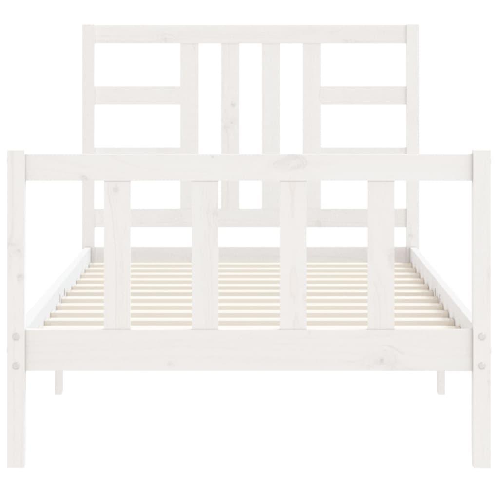 Bed Frame without Mattress White 90x190 cm Solid Wood Pine