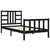 Bed Frame without Mattress Black 90x190 cm Solid Wood Pine