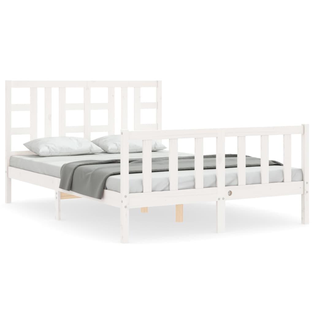 Bed Frame without Mattress White 135x190 cm Solid Wood Pine