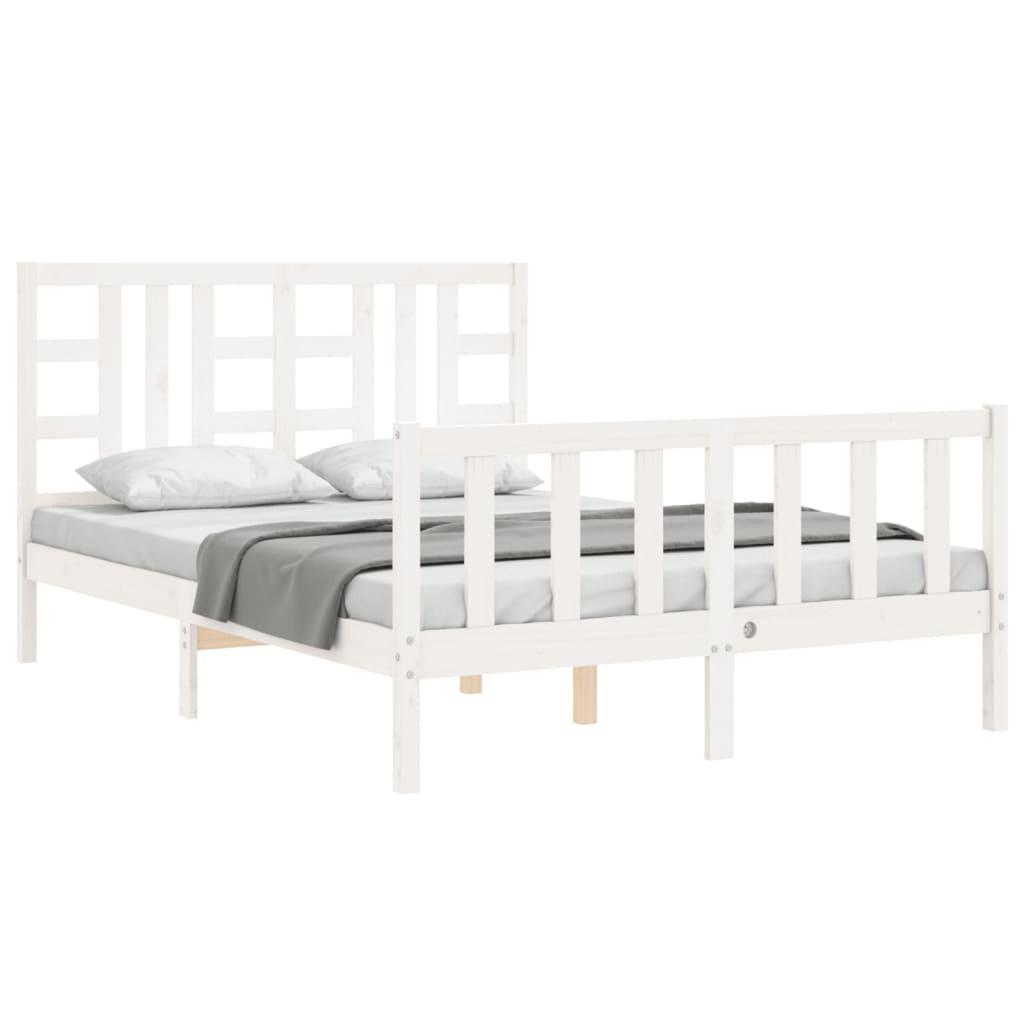 Bed Frame without Mattress White 135x190 cm Solid Wood Pine