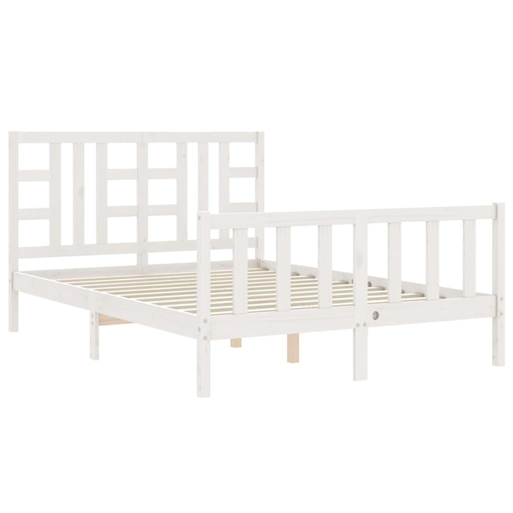 Bed Frame without Mattress White 135x190 cm Solid Wood Pine