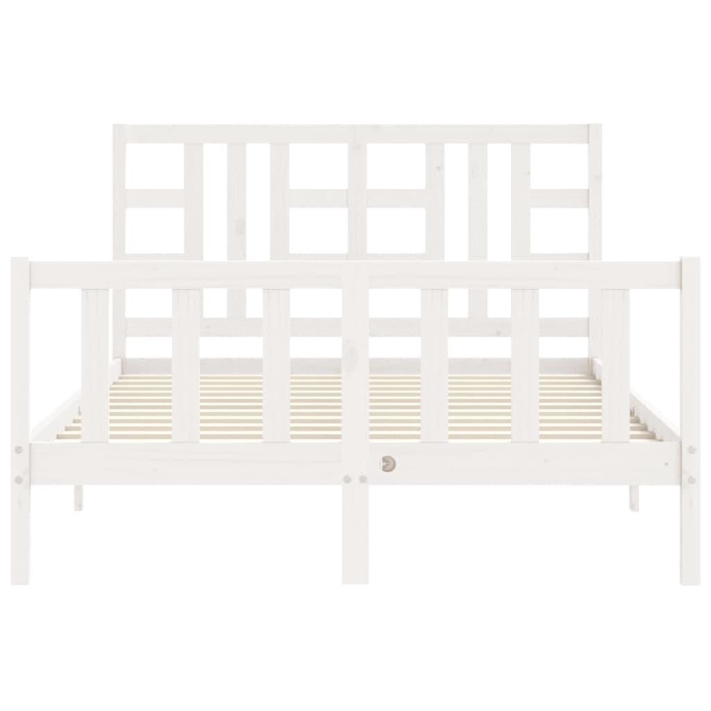 Bed Frame without Mattress White 135x190 cm Solid Wood Pine