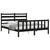 Bed Frame without Mattress Black 150x200 cm Solid Wood Pine