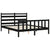 Bed Frame without Mattress Black 150x200 cm Solid Wood Pine