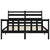 Bed Frame without Mattress Black 150x200 cm Solid Wood Pine