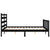 Bed Frame without Mattress Black 150x200 cm Solid Wood Pine