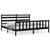 Bed Frame without Mattress Black 183x203 cm King Solid Wood Pine