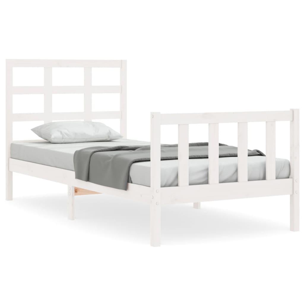 Bed Frame without Mattress White 90x190 cm Solid Wood Pine