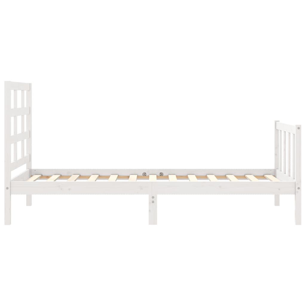 Bed Frame without Mattress White 90x190 cm Solid Wood Pine