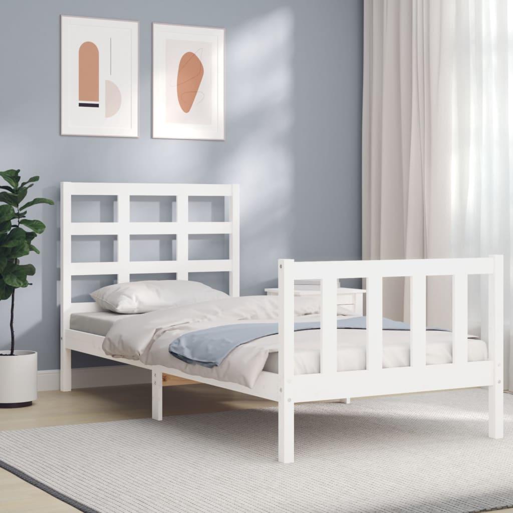 Bed Frame without Mattress White 90x190 cm Solid Wood Pine