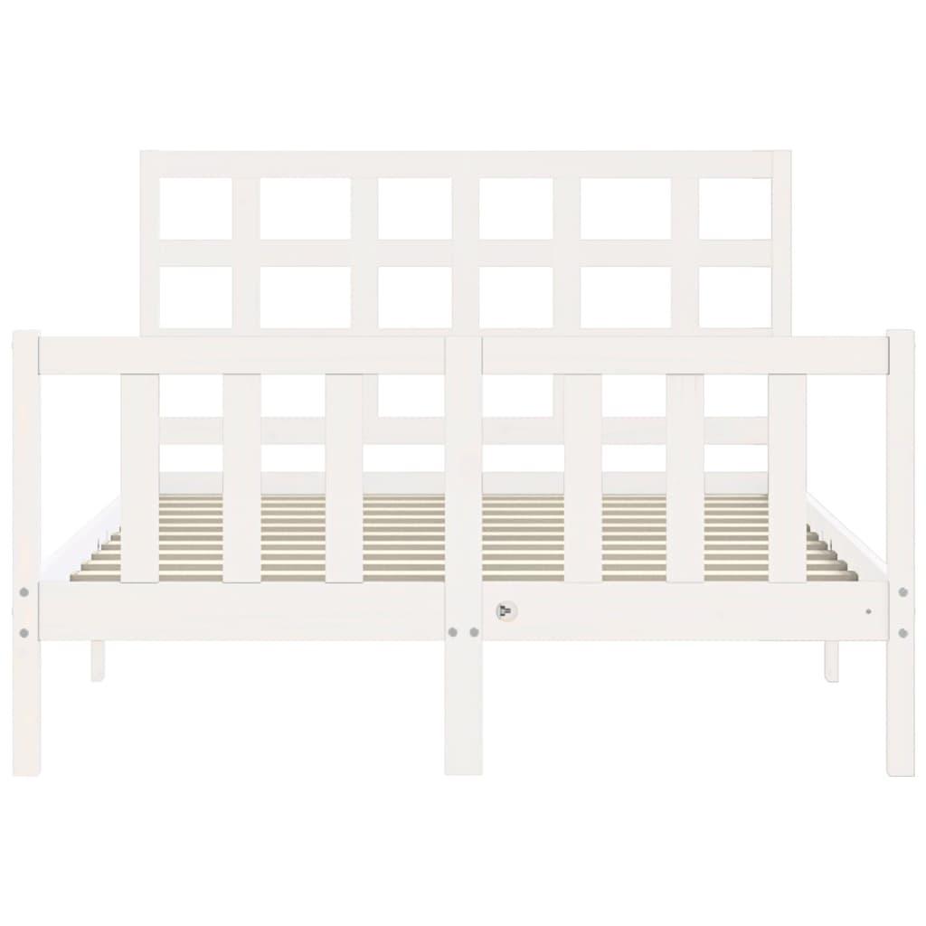 Bed Frame without Mattress White 135x190 cm Solid Wood Pine