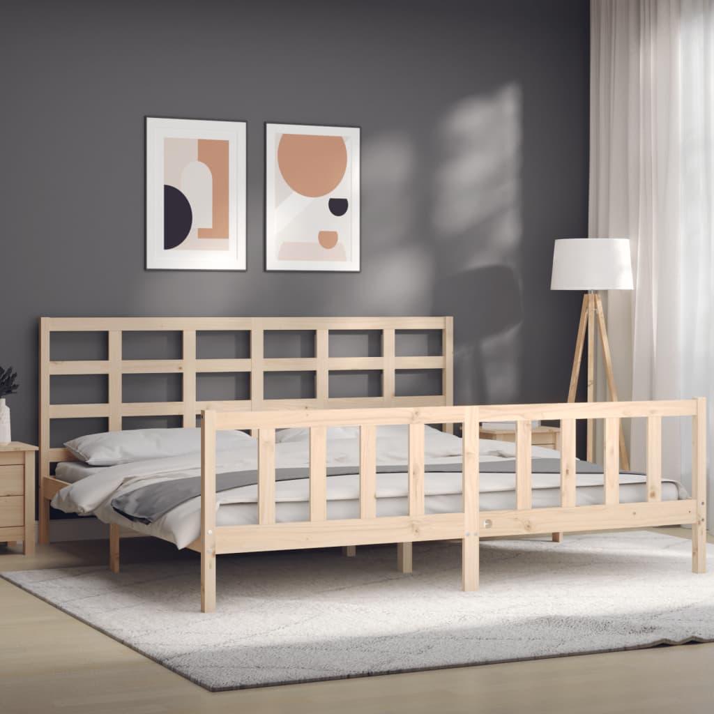 Bed Frame without Mattress 183x203 cm King Solid Wood Pine