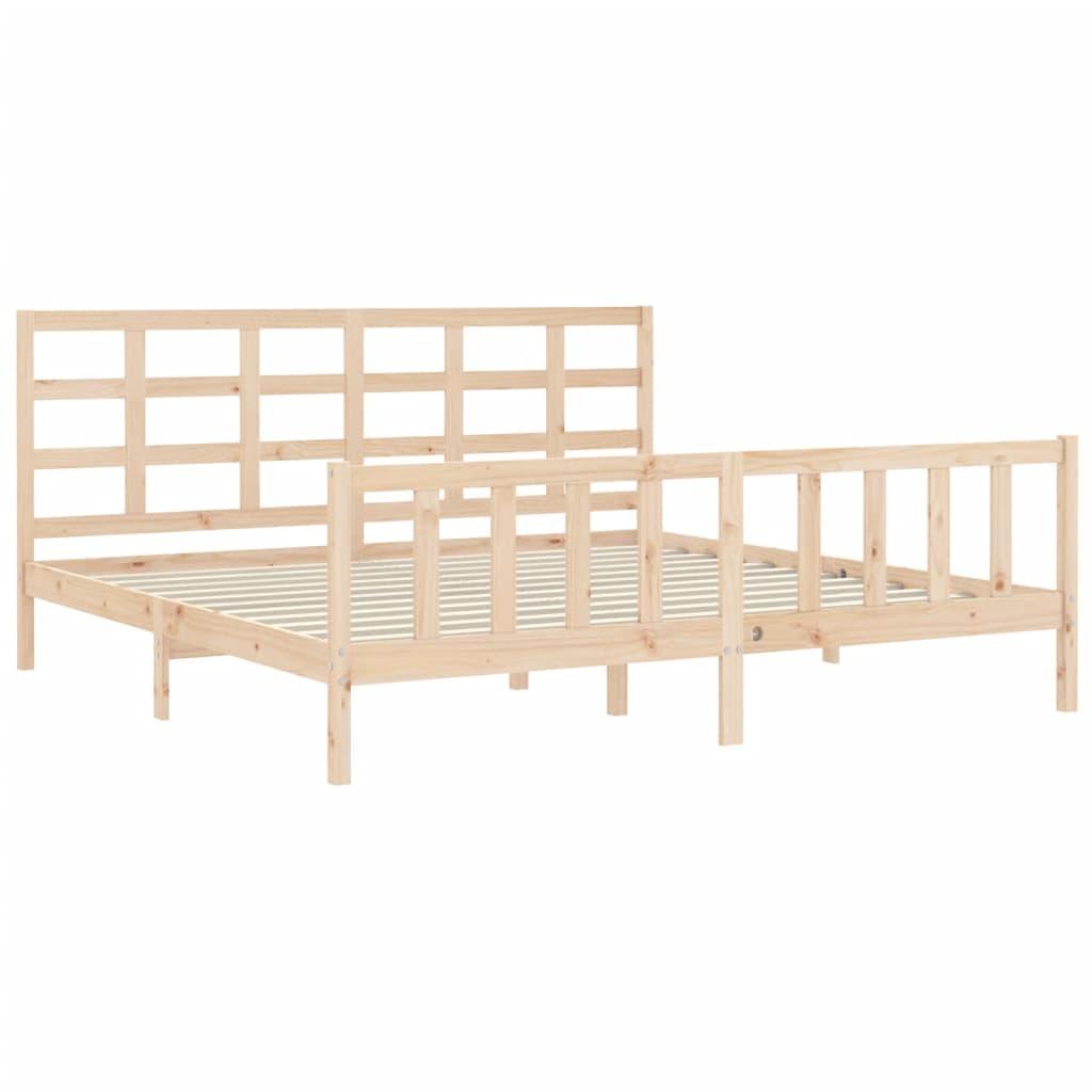 Bed Frame without Mattress 183x203 cm King Solid Wood Pine