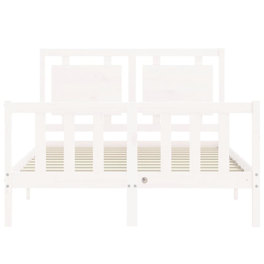 Bed Frame without Mattress White 135x190 cm Solid Wood Pine