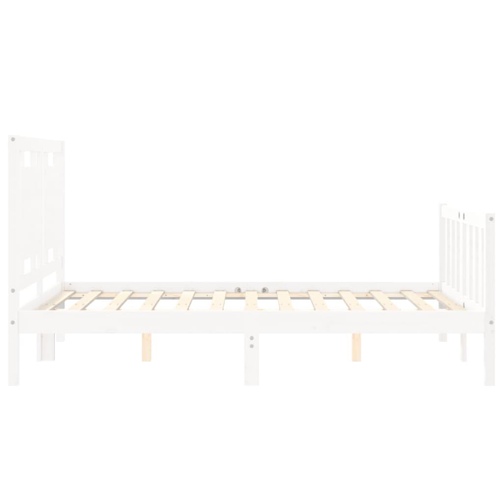 Bed Frame without Mattress White 135x190 cm Solid Wood Pine