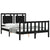 Bed Frame without Mattress Black 135x190 cm Solid Wood Pine