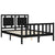 Bed Frame without Mattress Black 135x190 cm Solid Wood Pine