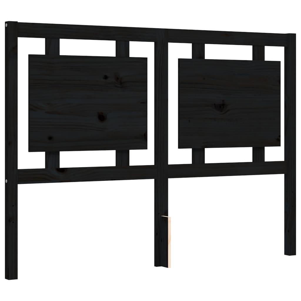 Bed Frame without Mattress Black 135x190 cm Solid Wood Pine