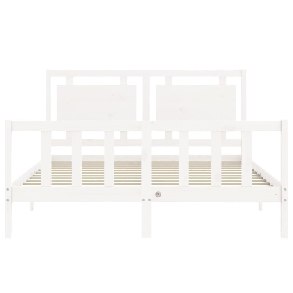 Bed Frame without Mattress White 150x200 cm Solid Wood Pine