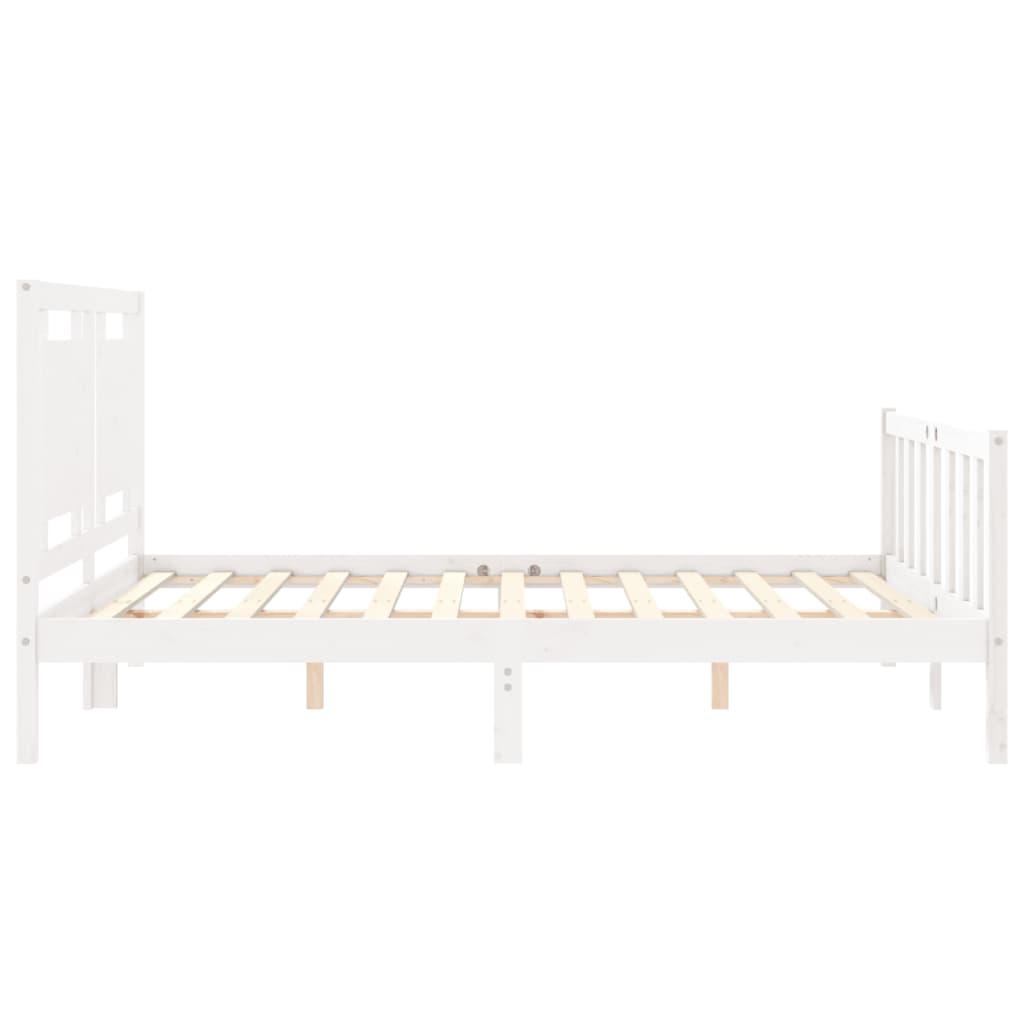Bed Frame without Mattress White 150x200 cm Solid Wood Pine