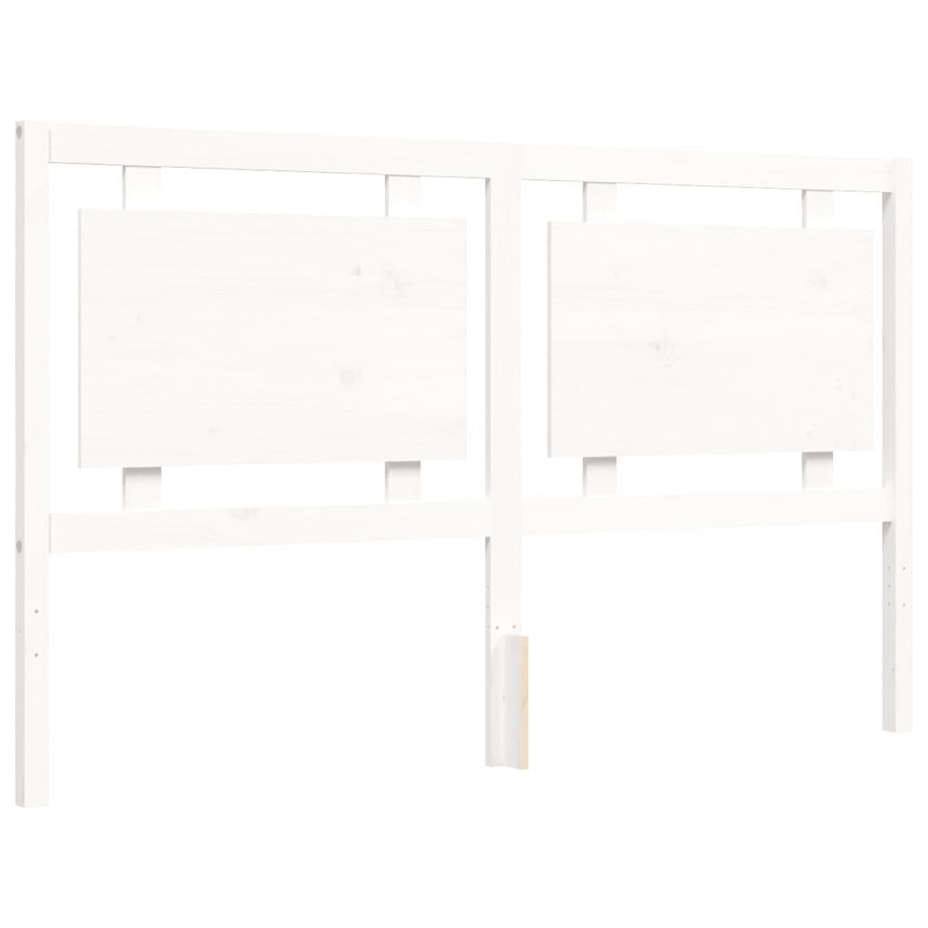Bed Frame without Mattress White 150x200 cm Solid Wood Pine