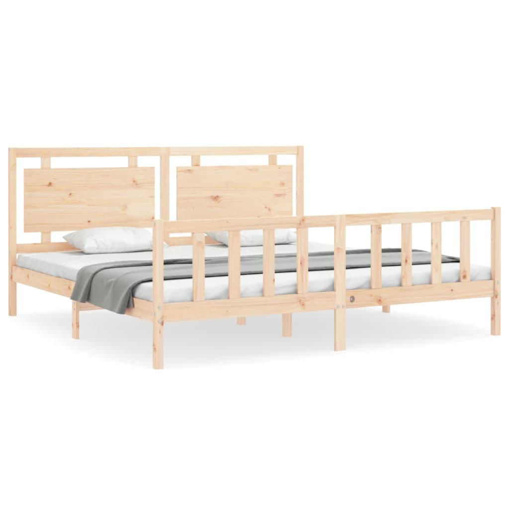 Bed Frame without Mattress 183x203 cm King Solid Wood Pine