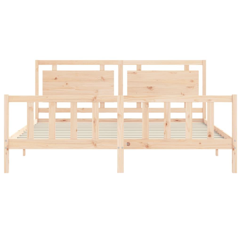 Bed Frame without Mattress 183x203 cm King Solid Wood Pine