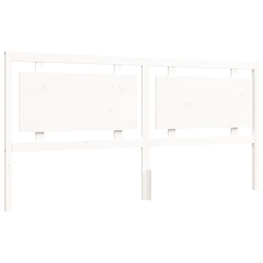 Bed Frame without Mattress White 183x203 cm King Solid Wood Pine