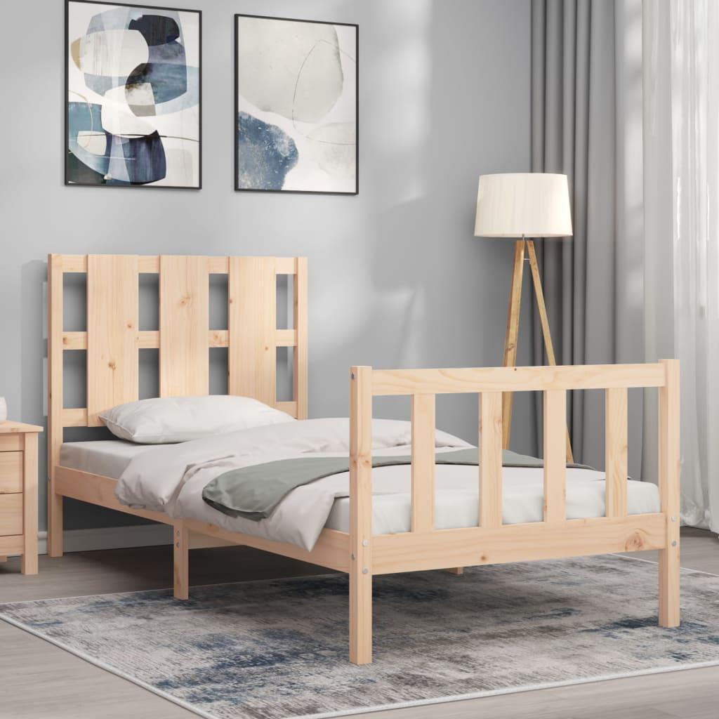 Bed Frame without Mattress 90x190 cm Solid Wood Pine