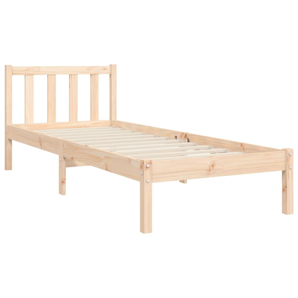 Bed Frame without Mattress 90x190 cm Solid Wood Pine