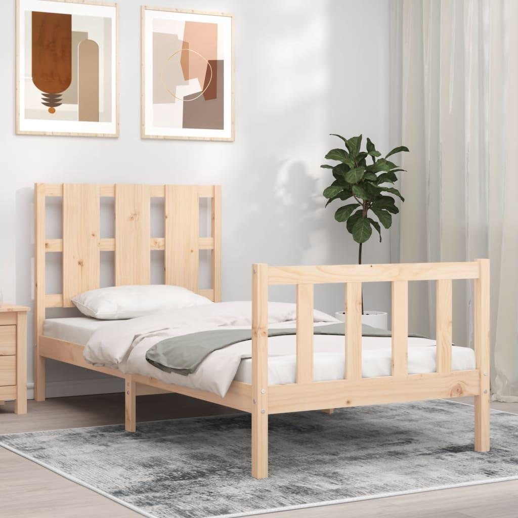 Bed Frame without Mattress 90x190 cm Solid Wood Pine