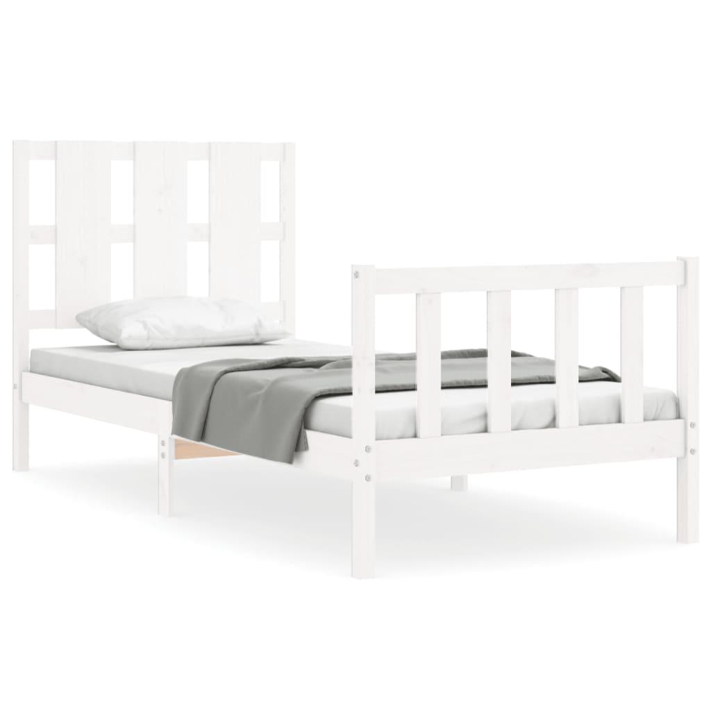 Bed Frame without Mattress White 90x190 cm Solid Wood Pine