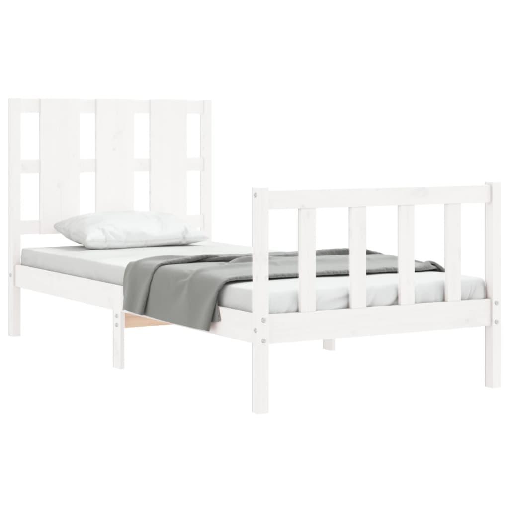 Bed Frame without Mattress White 90x190 cm Solid Wood Pine