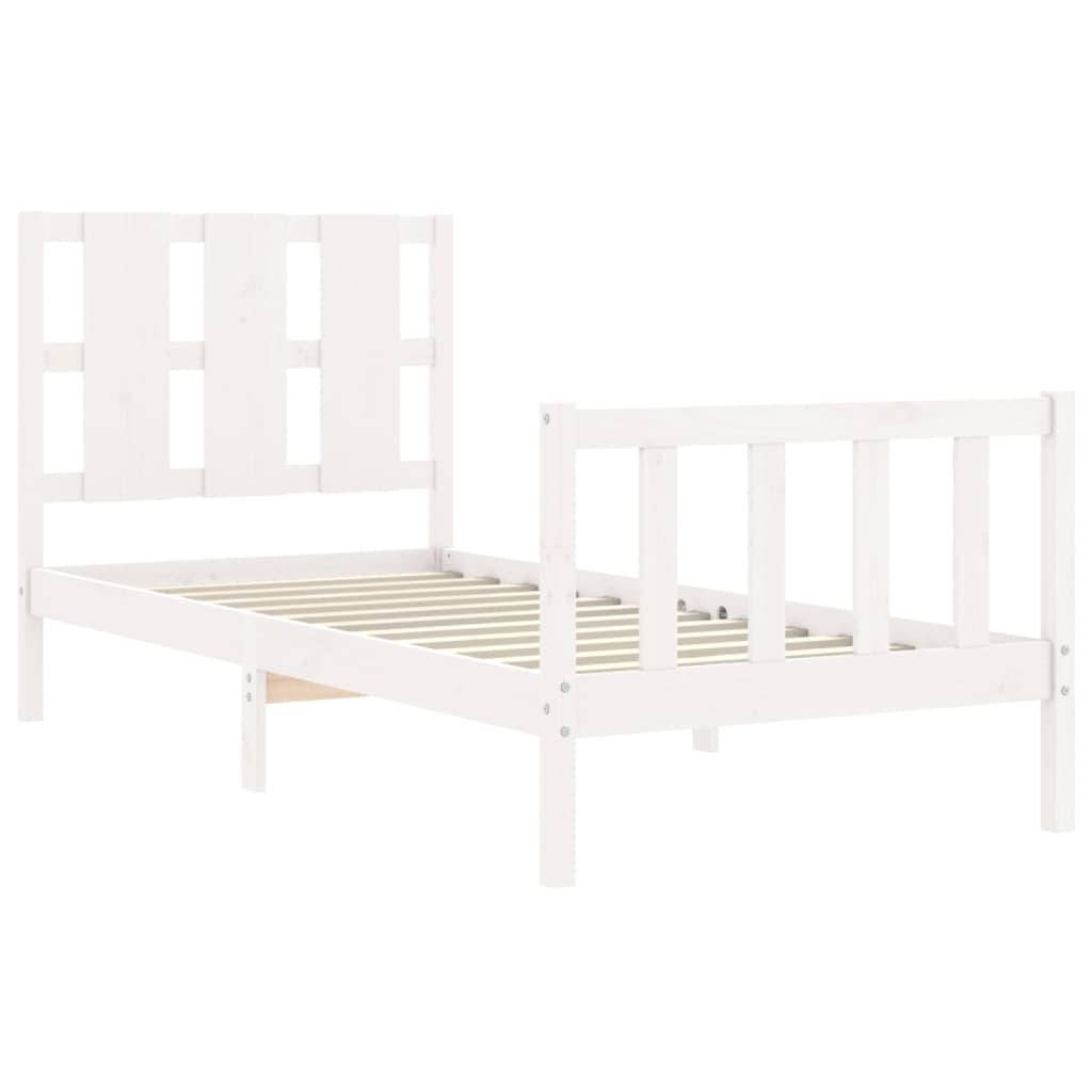 Bed Frame without Mattress White 90x190 cm Solid Wood Pine