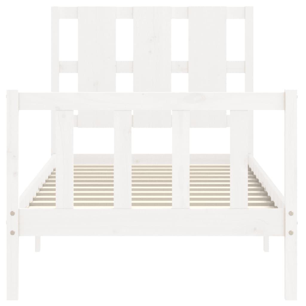 Bed Frame without Mattress White 90x190 cm Solid Wood Pine